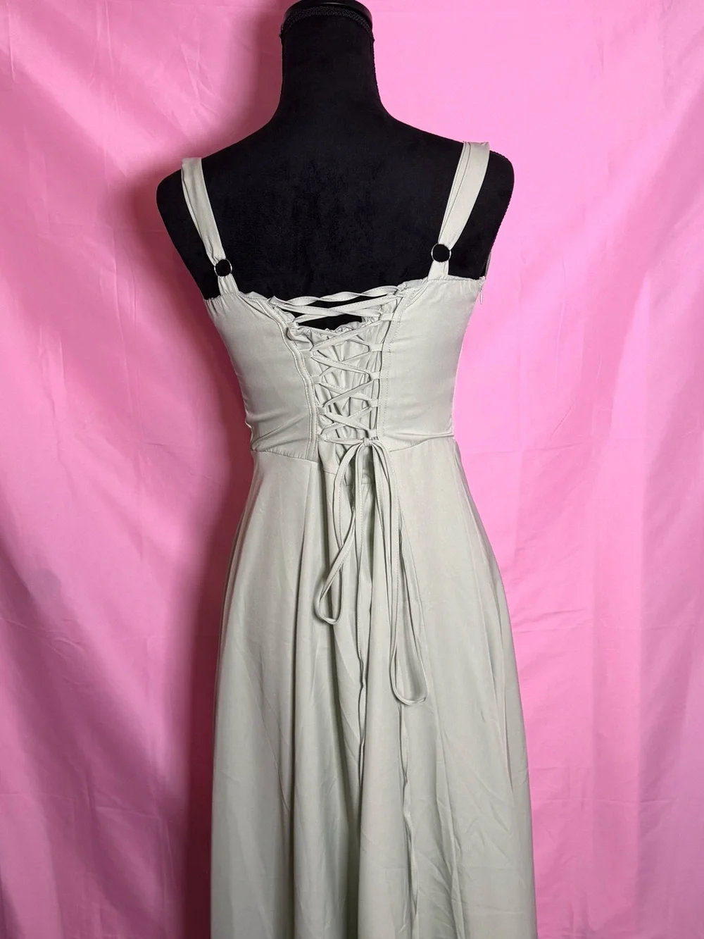 Women’s Sleeveless Corset-Style Maxi Dress in Sage Green